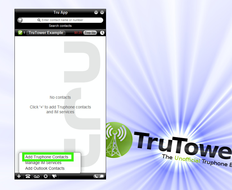 Add-Truphone-VoIP-Contacts Tru Voice Over IP Application, Truphone UK, Skype Alternative