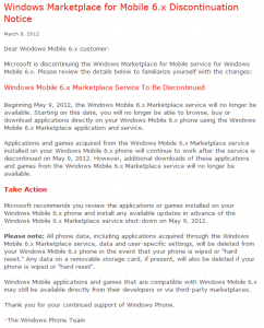 Windows Mobile Apps, Games, Marketplace