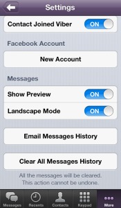 Viber for iPhone, iPhone settings, Viber app