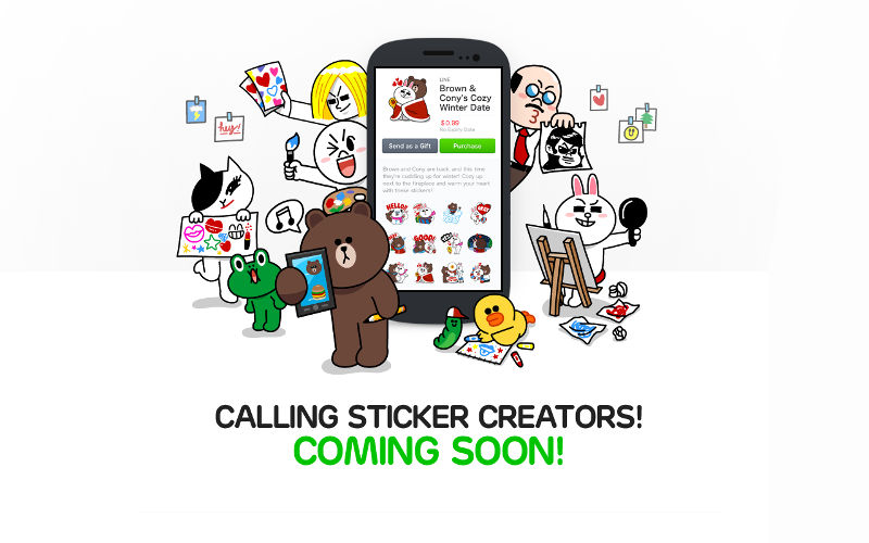 LINE Creators Market, LINE app, LINE messaging stickers