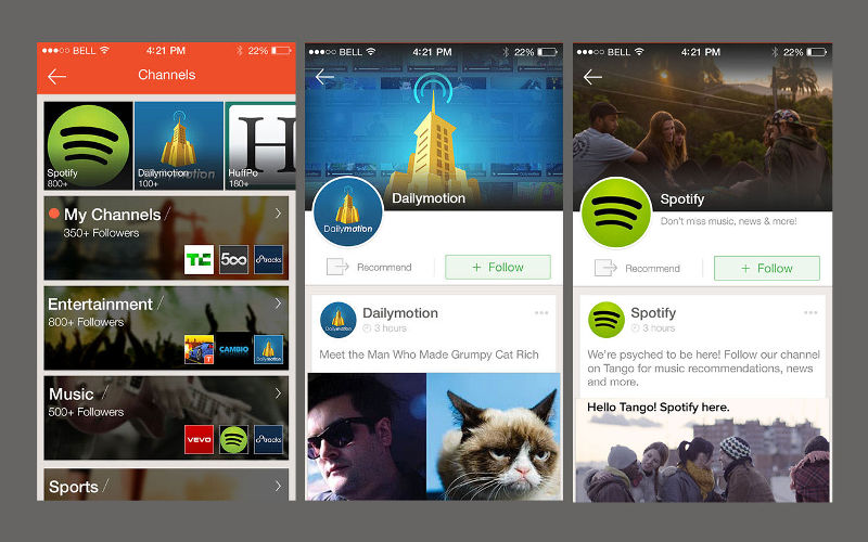 Tango Channels, free smartphone calls, android social apps